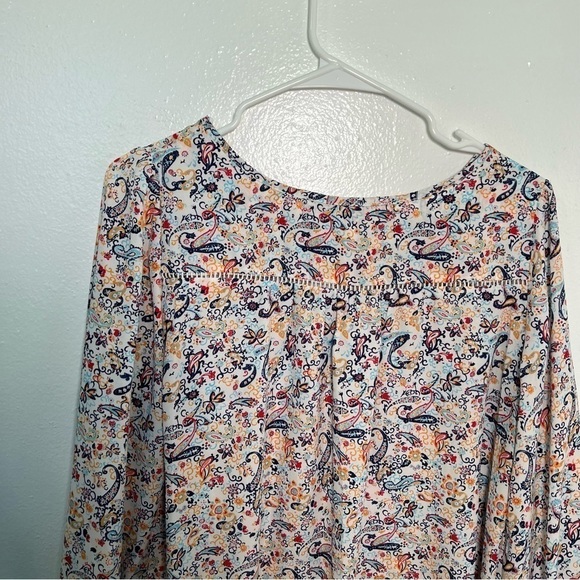 Collective Concepts Warner Lattice Detail Blouse Ivory Paisley - Picture 10 of 14